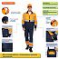 Костюм мужской сигнальный рабочий летний "Альянс" РФ с пк цв. фл. оранж.-синий